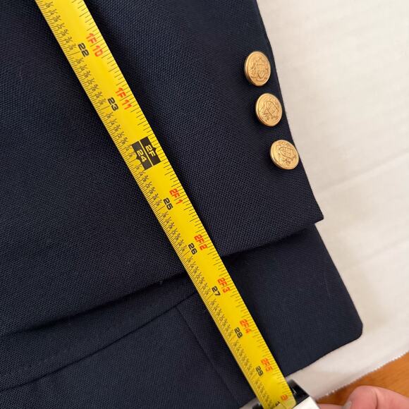 Vtg Alexander Lloyd Boston Navy Blazer Mens 44L Hopsack USA Gold Buttons Preppy - Picture 7 of 10